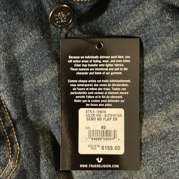 True Religion Geno Relaxed Slim Jeans Size 40 - Picture 15 of 16